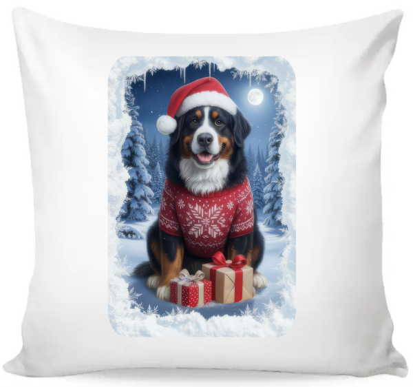 Povlak na polštář vánoční Bernský salašnický pes0